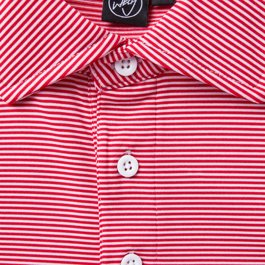 STRIPED POLO RED